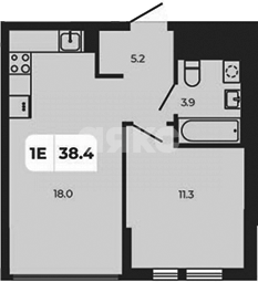 Фото №3: 1-комнатная квартира 38 м² - Верхнетемерницкий, Северный, мкр. жилой комплекс Норд, ул. Венеры, 23/2
