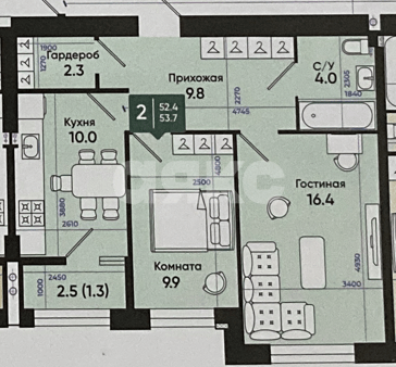 Фото №11: 2-комнатная квартира 54 м² - Батайск, мкр. жилой комплекс Солнечный Город, ул. Олимпийское Кольцо, 36к13